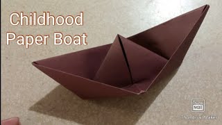 Childhood Paper Boat  Origami Boat  kids toy papercraft diycrafts origami diy paperboat [upl. by Jasmin]