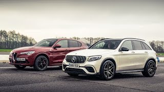 Alfa Romeo Stelvio QV vs MercedesAMG GLC 63  Drag Races  Top Gear [upl. by Lorenzo]