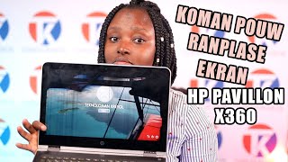 KOMAN POUW RANPLASE EKRAN HP PAVILLON X360  HP X360 SCREEN REAPLACEMENT [upl. by Julis]