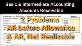 Accounts Receivable Illustrations  Compute for AR before Allowance amp AR NRV [upl. by Syhr]