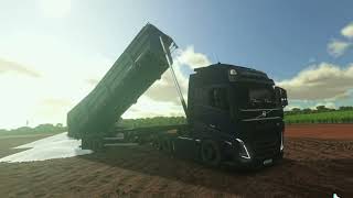 DESCARREGAMENTO DE CALCÁRIO DE VOLVO FH NO RODOCAÇAMBA [upl. by Llednil]