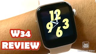 W34 SMARTWATCH REVIEW  ENGLISH [upl. by Abisia]