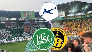 FC StGallen vs BSC YB  Stadionvlog  STGALLER CHOREO🤩  COMEBACK VON YB INNERT 8 MINUTEN😮🤯 [upl. by Eboj]