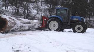 New Holland t7040 mit Tiger 16 Tonnen Seilwinde quotWappenfichte 339FMquot Teil4 [upl. by Sharl]