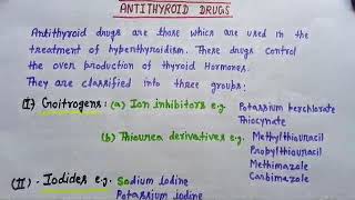 Antithyroid drugs [upl. by Thalia]