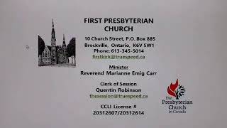 First Presbyterian Church Brockville Ontario Live Stream [upl. by Nylaroc544]