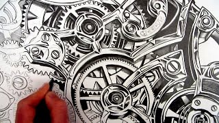 Draw Realistic Details Pencil Study Inside a Watch [upl. by Meares]