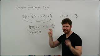 Lineare Gleichung mit Brüchen lösen [upl. by Menzies]