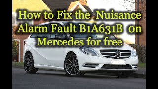 Mercedes alarm fault false alarm B1A631B Glass Breakage Sensor Fixed [upl. by Kaye]