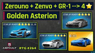 Asphalt 9  Zerouno  Zenvo  GR1 to 4 stars amp Golden Asterion  RTG 264 [upl. by Hafinah780]