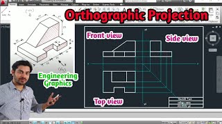 Orthographic projection in autocad Engineering Graphics  Engineering drawing in AutoCAD Mech20 Tech [upl. by Kaitlyn]