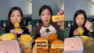 Asmr Cream CakeRoll CakeContainer Cream CakeEating Moon Cake🍰Mukbang [upl. by Enobe]