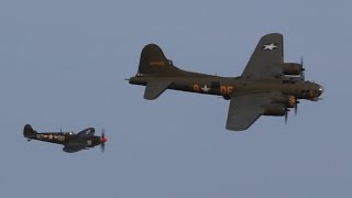 B17G quotSally Bquot and Sptfire MkXVI at Duxford 17th August 2024 [upl. by Becket]