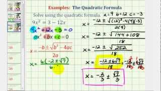 Ex 4 Solve a Quadratic Equation Not Set Equal to Zero Using the Quadratic Formula [upl. by Sinned]