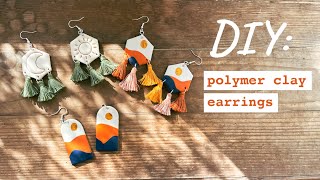 DIY easy polymer clay earrings  FIMO Soft and FIMO Effect clay [upl. by Sitrik]