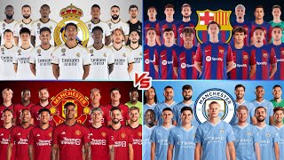 Barcelona vs Real Madrid vs Man City vs Man United Competition 2024  Vinicius Rashford Haaland [upl. by Eniloj]