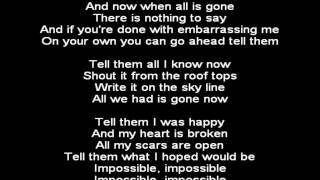 James Arthur  Impossible Lyrics X Factor Winner [upl. by Enimsaj766]