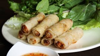 Vietnamese Chicken Crispy Spring Rolls  Morgane Recipes [upl. by Ostap673]