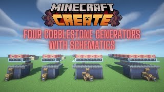 Minecraft Create FOUR Cobblestone Generators  Schematics  1201 [upl. by Drape]