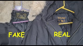 Woolrich jacket real vs fake How to spot original Woolrich parka down jacket [upl. by Htebasyle]