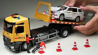 Unboxing of Flatbed Trailer Tow Truck Diecast Scale Model [upl. by Einuj730]