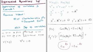 Differential Equations 26  Separation of Variables Example 1 [upl. by Urata]