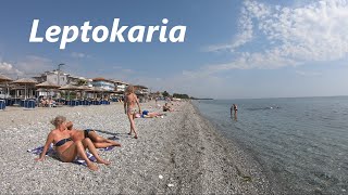 Leptokaria Greece Beach Walking Tour [upl. by Kina368]