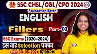 SSC CGL CHSL amp CPO English Class 2024  Fillers in English 3  SSC CGL English Class by Kiran Mam [upl. by Eiloj480]