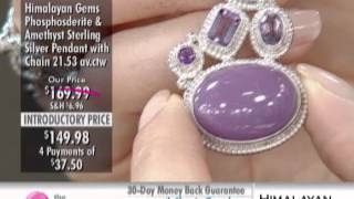 Himalayan Gems Sterling Silver Phosphosiderite amp Amethyst Pendant with Chain [upl. by Latea102]