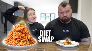 Swapping Diets With a PROFESSIONAL STRONGWOMAN Ft Chloe Brennan  Eddie Hall [upl. by Llabmik]