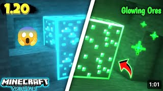 Glowing Ore texture pack for Minecraft pe 120 🤯 [upl. by Quinn165]