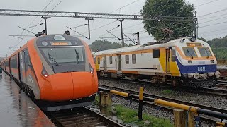 Vande bharat express and memu in one frame at Asansol [upl. by Gurolinick]