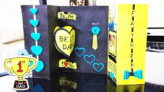 Happy Fathers Day Card l DIY Easy Card For Father l Beautiful Handmade Greeting Card l Tutorial [upl. by Sirred]