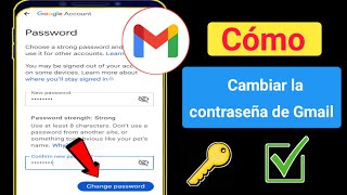 Cómo cambiar la contraseña de una cuenta de Gmail en Android  Cambiar la contraseña de Google [upl. by Jamesy]