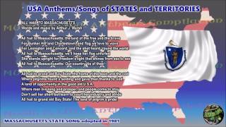 Massachusetts State Song ALL HAIL TO MASSACHUSETTS with music vocal and lyrics [upl. by Alyekahs377]