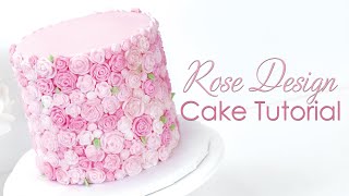 Rose Texture Cake Design  Cake Decorating Tutorial  Perfect for Beginners [upl. by Jacquette]