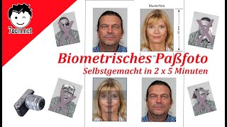 5 Minuten  Biometrisches Passfoto ruckzuck selbst gemacht 📷 [upl. by Teerpnam]