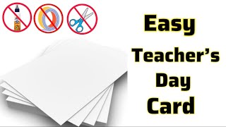 DIY teacher’s Day card idea  Teacher’s day gift ideas greeting card for teacher white paper craft [upl. by Milurd]