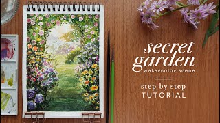 Secret Garden Watercolor Tutorial [upl. by Lasiaf]