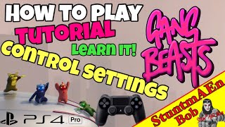 CONTROL SETTINGS PRESENTATION  Lets play GANG BEASTS on PS4  Part 003 how to play  how to fight [upl. by Onaicnop]