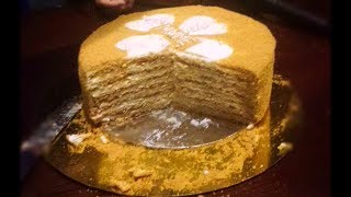 HONEY CAKE BAKERY STYLE RUSSIAN MEDOVIK CAKE [upl. by Anizor]