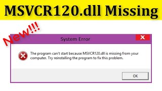 How To Fix MSVCR120dll Is Missing Your Computer Windows 1087  The Program Cant Start [upl. by Devlin207]