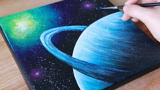 Black Canvas Acrylic painting  Universe Painting  Painting Tutorial for beginners 96 [upl. by Jaal788]