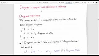 17 Diagonal Triangular and Symmetric Matrices [upl. by Malet]