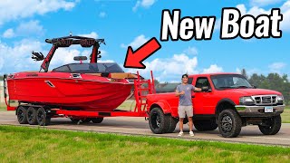 Dually Ford Ranger Tows my New Wake Boat 10000 LBS [upl. by Nnyled326]