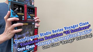 UNBOXING Transformers Studio Series Voyager Class 88 Soundwave Core Class Ravage Rumble EN Sub [upl. by Eggett]