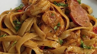 🔥Creamy Cajun Shrimp Pasta with Andouille Sausage Recipe🔥 [upl. by Ahsieym715]