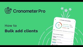 How To Bulk Add Clients On Cronometer Pro [upl. by Ignatz789]