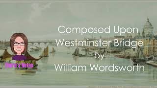 Composed Upon Westminster Bridge by William Wordsworth detailed analysis [upl. by Nillad]