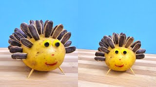 Garnishing Idea  Potato Garnish  Vegetable Decoration  Potato Hedgehog  Food Decorations [upl. by Siednarb587]